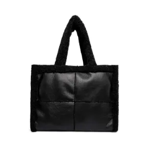 Like Dreams Large Sherpa Tote Bag, Inner Pocket
                                Vegan Leather, Large Tote Hand bags for Women